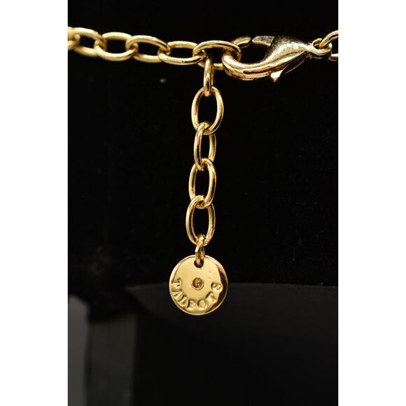 Talbots Vintage Necklace Heavy Cabochon Pink Gray Reversible Gold Signed BinN - Picture 6 of 12